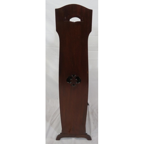 156 - Edwardian inlaid bookrack with angled tops & bracket feet