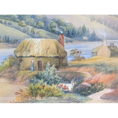 16 - Victorian school 'River scene' & 'Country Village' two watercolours 30x45 & 25x35cm  unsigned