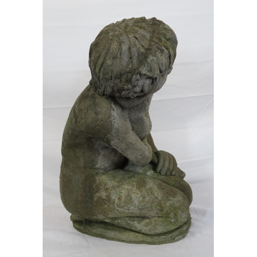 162 - Ornate composite figure of kneeling Mother with Child on oval base