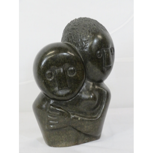 178 - Polished stone double figure stamped 'Sherita'