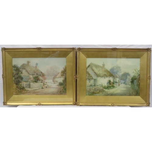 18 - English school 'Village scenes, Sandford & Devon' pair of watercolours 26x37cm, signed