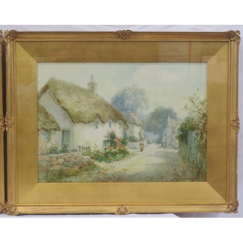 18 - English school 'Village scenes, Sandford & Devon' pair of watercolours 26x37cm, signed
