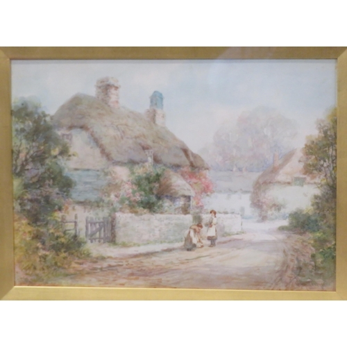 18 - English school 'Village scenes, Sandford & Devon' pair of watercolours 26x37cm, signed