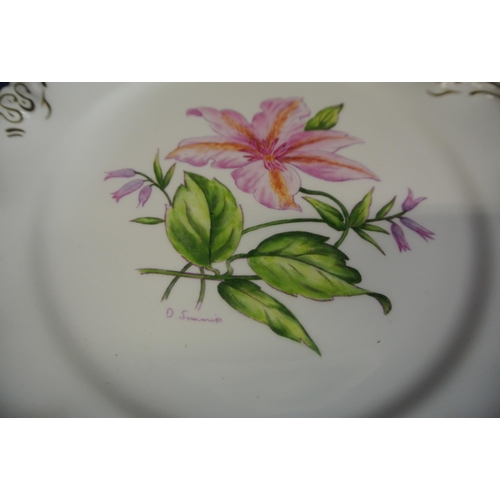 183 - Set of four Coalport plates with wavy borders & foliate decoration