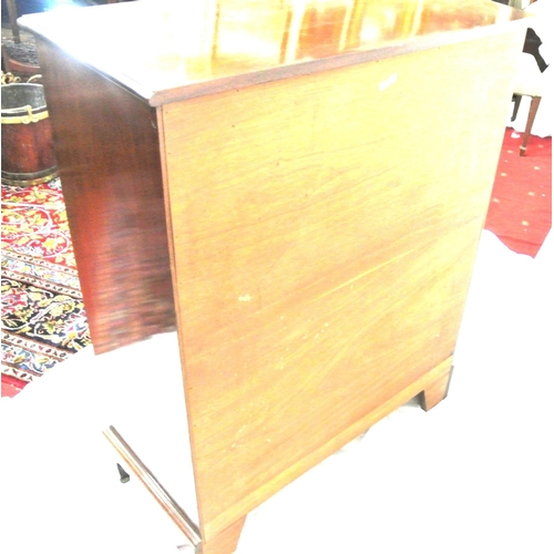 190 - Cork mahogany chest of five drawers with shaped dropped handles, on bracket feet, by O'Connell Bros,... 