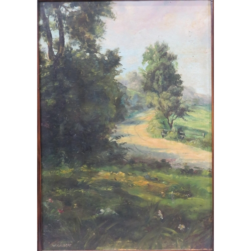 24 - Walter Gilbert 'Landscape' oil on board 49x34cm signed