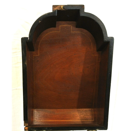 242 - Edwardian inlaid & crossbanded mahogany converted knife box with shaped top, sectioned interior