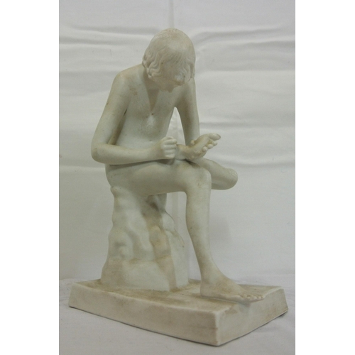 248 - Victorian style porcelain figure 'Achilles' on oblong base