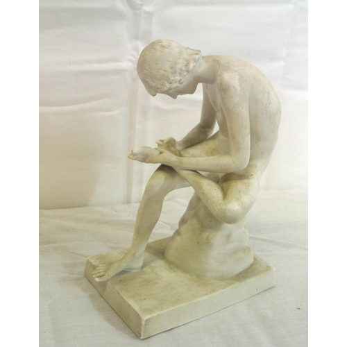 248 - Victorian style porcelain figure 'Achilles' on oblong base