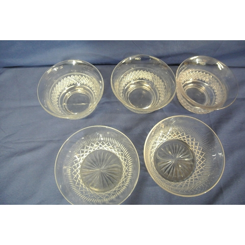 268 - Four assorted round Edwardian style glass bowls with diamond decoration