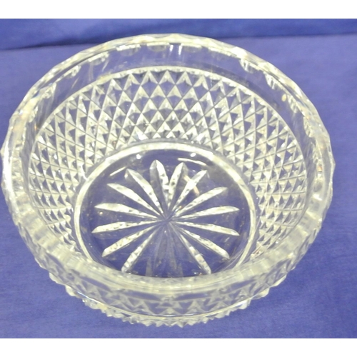 269 - Waterford Crystal round sugar or cream bowl with strawberry diamond banding