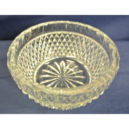 269 - Waterford Crystal round sugar or cream bowl with strawberry diamond banding