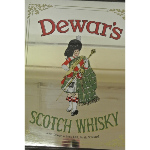 309 - Pair of mirrored pub signs 'Dewar's Scotch Whisky' & 'Southern Comfort'