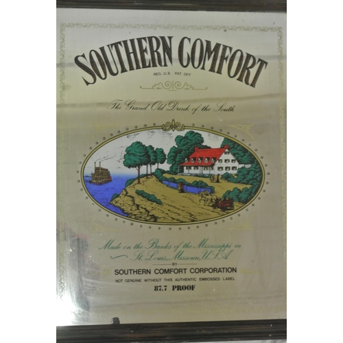 309 - Pair of mirrored pub signs 'Dewar's Scotch Whisky' & 'Southern Comfort'