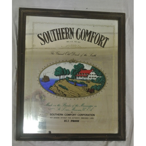 309 - Pair of mirrored pub signs 'Dewar's Scotch Whisky' & 'Southern Comfort'