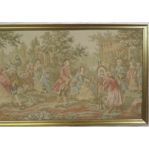 37 - French school 'Ladies at court' tapestry 53x152cm