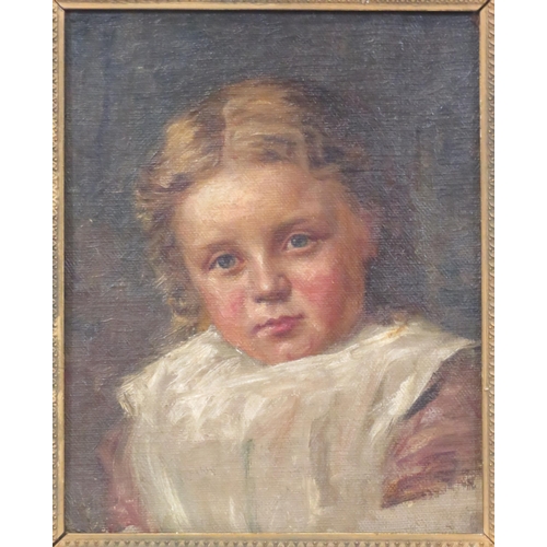 48 - Hodgson 'Portrait of young child' oil on panel 24x19cm signed