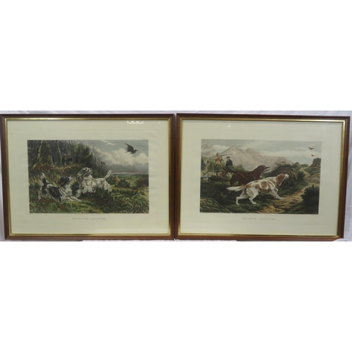 5 - Basil Bradley 'Grouse and Woodcock shooting' pair of engravings 37c60cm each