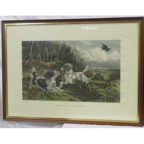 5 - Basil Bradley 'Grouse and Woodcock shooting' pair of engravings 37c60cm each