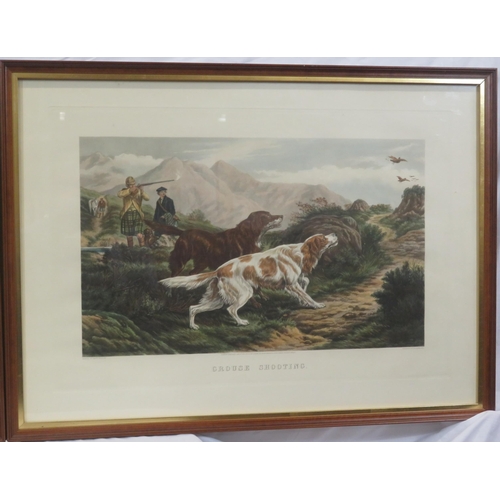 5 - Basil Bradley 'Grouse and Woodcock shooting' pair of engravings 37c60cm each