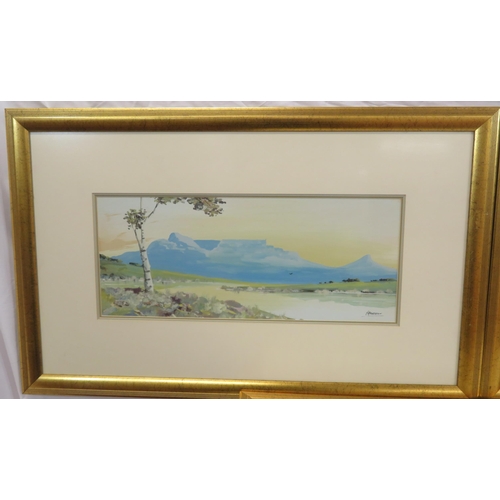 55 - Harry Anderson 'Caledon, Co. Tyrone' set of 3 gouaches, 20x48cm each signed