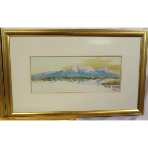 55 - Harry Anderson 'Caledon, Co. Tyrone' set of 3 gouaches, 20x48cm each signed