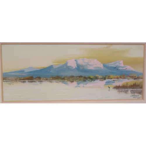 55 - Harry Anderson 'Caledon, Co. Tyrone' set of 3 gouaches, 20x48cm each signed