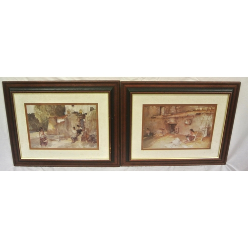 6 - Sir William Russell Flint 'Spanish ladies' Pair of prints 25x38cm each