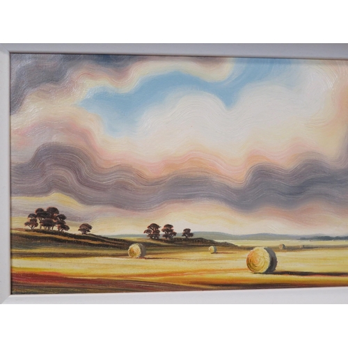 60 - English school 'Country harvest' oil on canvas 30x80cm