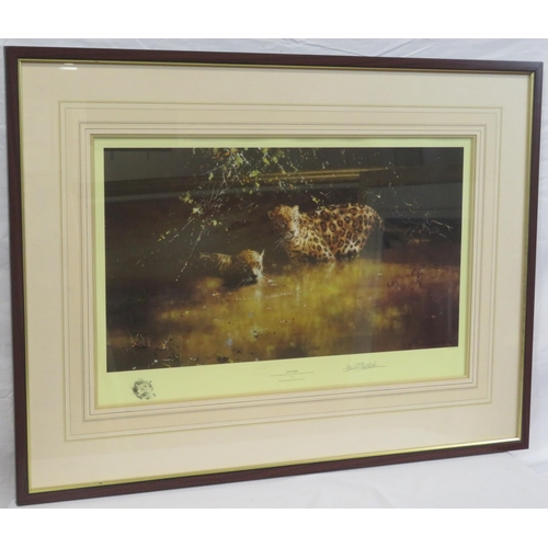 73 - David Shepherd OBE 'Jaguars' limited edition print 40x70cm signed