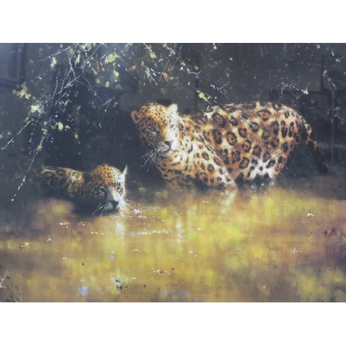 73 - David Shepherd OBE 'Jaguars' limited edition print 40x70cm signed