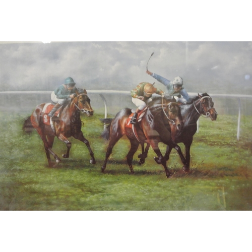 75 - Max Brandrett 'Ray Cochrane and Kahyasi' & 'Pat Eddery on Warning' pair of limited edition racing pr... 