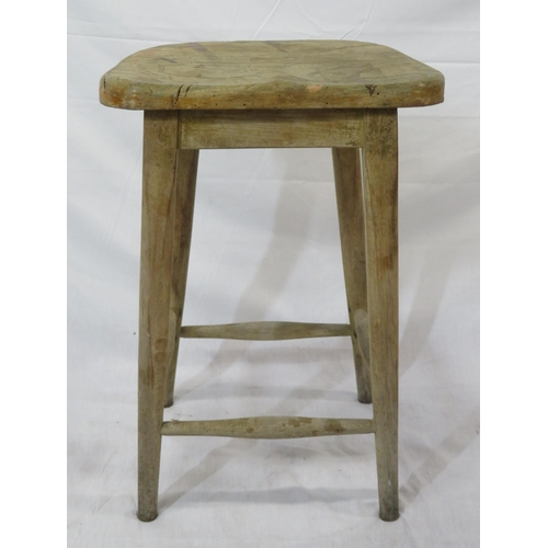 83 - Arts & Crafts style stool with tapering legs & stretchers