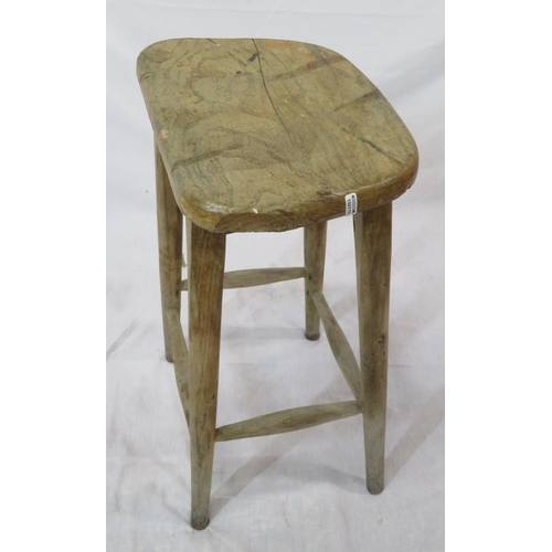 83 - Arts & Crafts style stool with tapering legs & stretchers