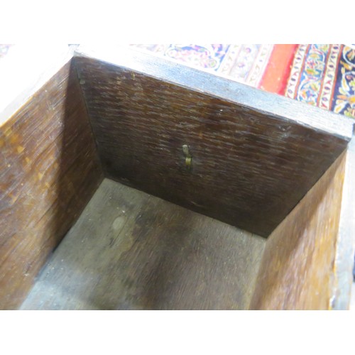 321 - Victorian oak lowboy with three drawers, brass teardrop handles, on cabriole legs with pad feet