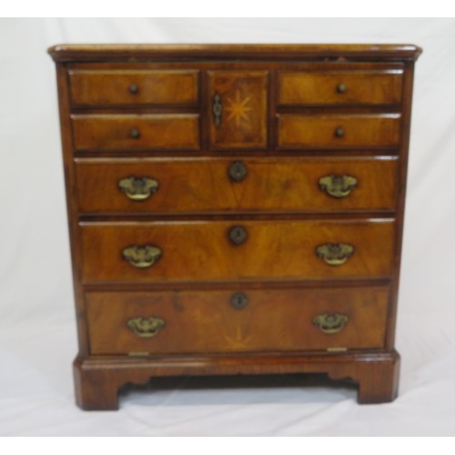 95 - Edwardian design walnut and satinwood inlaid Television cabinet with pull put slide-in front, drawer... 