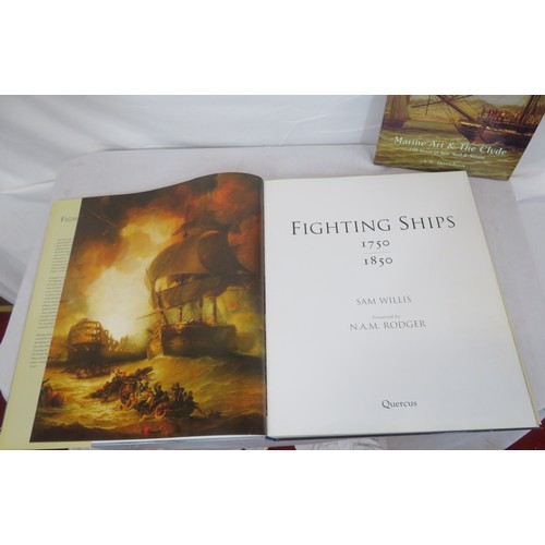 123 - 3 books: Robert Taylor 'Air Combat Paintings', Sam Willis 'Fighting Ships' & 'As Davidson 'Marine Ar... 