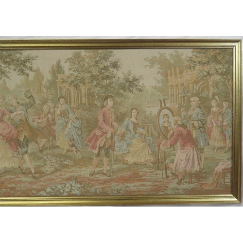 36 - French school 'Ladies at court' tapestry 53x152cm