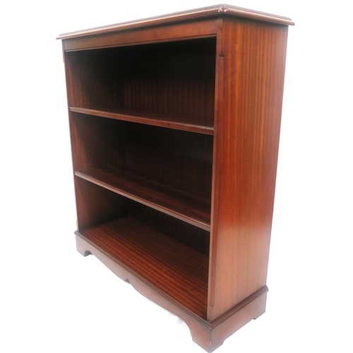 106 - Edwardian design open bookcase with adjustable shelving and bracket feet