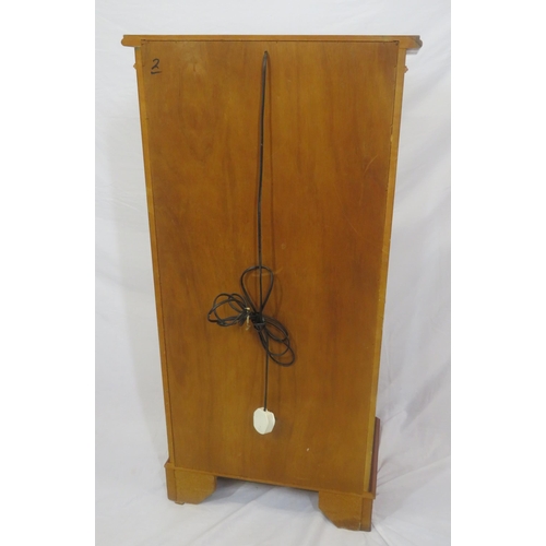 111 - Edwardian design yew bookcase with astragal glazed door, glass shelving, on bracket feet