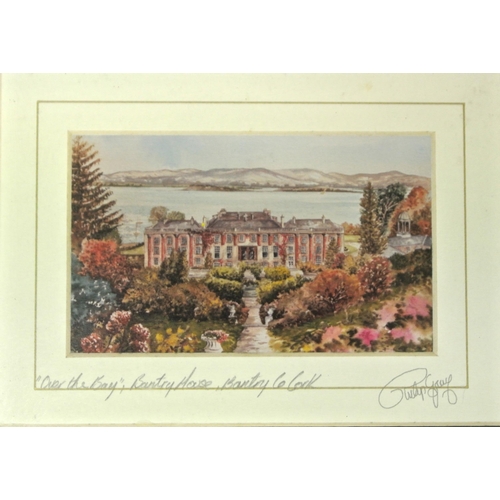 16 - Philip Gray 'Over the Bay, Bantry House' print 8x13cm signed