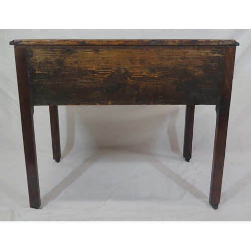 180 - Georgian mahogany lowboy with 1 long and 2 short drawers, brass drop handles with pierced backplates... 