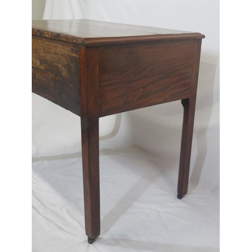 180 - Georgian mahogany lowboy with 1 long and 2 short drawers, brass drop handles with pierced backplates... 