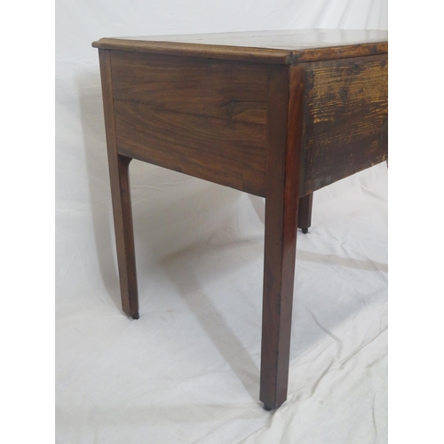 180 - Georgian mahogany lowboy with 1 long and 2 short drawers, brass drop handles with pierced backplates... 