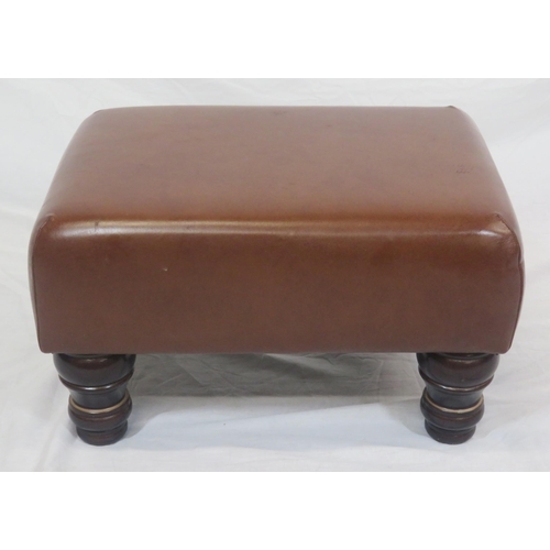 184 - Leatherette covered footstool with round legs