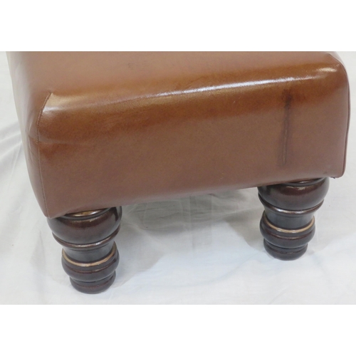 184 - Leatherette covered footstool with round legs