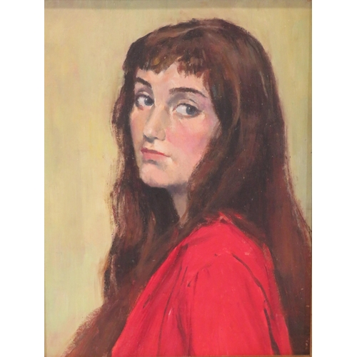 21 - Irish school 'Colleen' oil on board 37x27cm