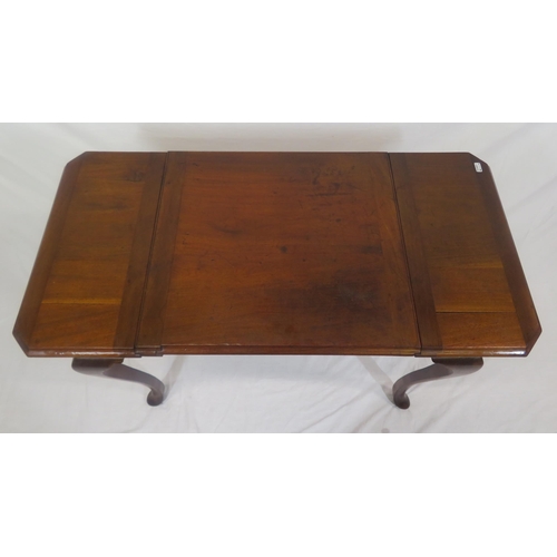 215 - Victorian mahogany desk table with fold-up tops, fitted and sectioned interior, on cabriole legs wit... 