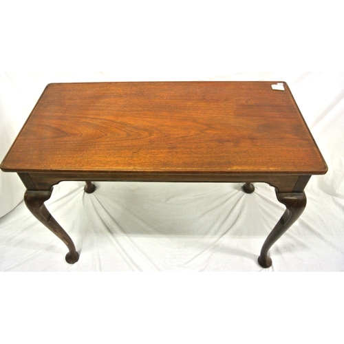 220 - Victorian oblong occasional table with raised rim, on cabriole legs with pad feet