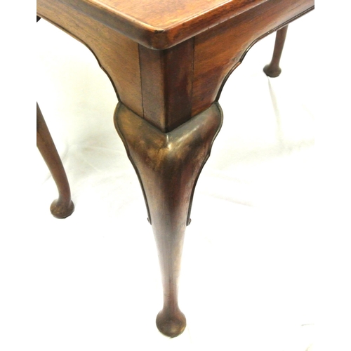 220 - Victorian oblong occasional table with raised rim, on cabriole legs with pad feet